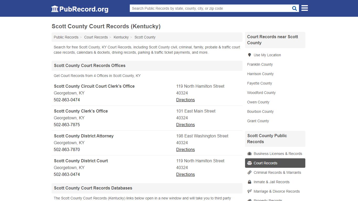 Free Scott County Court Records (Kentucky Court Records)